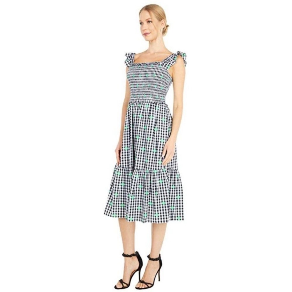 Kate Spade Gingham Voile Smocked Dress New NWT E25013